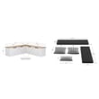 Linon Troyin Natural and White Wooden Storage Nook With Black Cushions/Pillows