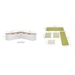 Linon Troyin Natural and White Wooden Storage Nook With Green Cushions/Pillows