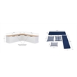 Linon Troyin Natural and White Wooden Storage Nook With Navy Cushions/Pillows