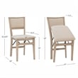 Linon Keira Set of Two Folding Chairs Beige Fabric Seat & Back in Graywash Wood