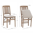 Linon Triena Mission Back Set of Two Folding Chairs Padded Seat in Graywash Wood
