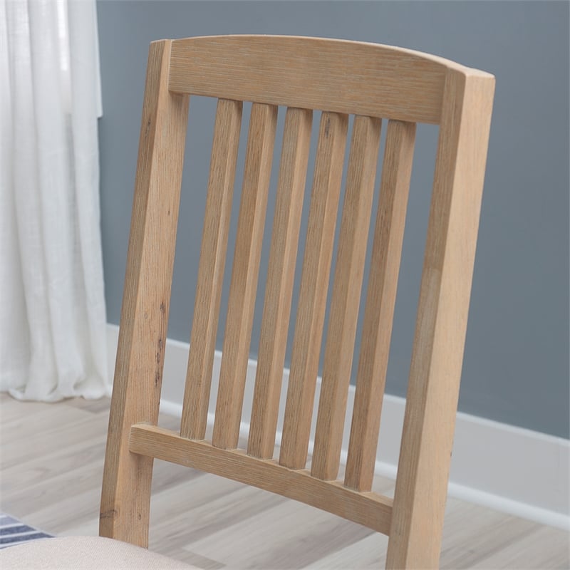 Linon Triena Mission Back Set of Two Folding Chairs Padded Seat in Graywash Wood