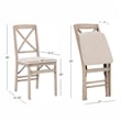 Linon Triena X-Back Set of Two Folding Chairs Padded Seat in Graywash Wood