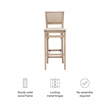 Linon Keira Folding Bar Stool with Fabric Padded Seat and Back in Graywash Wood