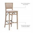 Linon Keira Folding Bar Stool with Fabric Padded Seat and Back in Graywash Wood