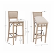 Linon Keira Folding Bar Stool with Fabric Padded Seat and Back in Graywash Wood