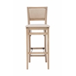 Linon Keira Folding Bar Stool with Fabric Padded Seat and Back in Graywash Wood