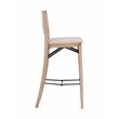 Linon Keira Folding Bar Stool with Fabric Padded Seat and Back in Graywash Wood