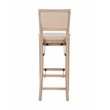 Linon Keira Folding Bar Stool with Fabric Padded Seat and Back in Graywash Wood