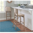Linon Keira Folding Bar Stool with Fabric Padded Seat and Back in Graywash Wood