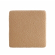 Linon Hawn Square Wood Upholstered Ottoman in Tan