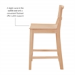 Linon Burke Saddle Seat Counter Stools Set of Two in Unfinished Rubberwood