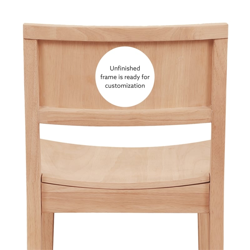Linon Burke Saddle Seat Counter Stools Set of Two in Unfinished Rubberwood