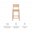 Linon Burke Saddle Seat Counter Stools Set of Two in Unfinished Rubberwood