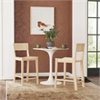 Linon Burke Saddle Seat Counter Stools Set of Two in Unfinished Rubberwood