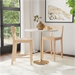 Linon Burke Saddle Seat Counter Stools Set of Two in Unfinished Rubberwood