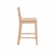 Linon Burke Saddle Seat Counter Stools Set of Two in Unfinished Rubberwood