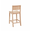 Linon Burke Saddle Seat Counter Stools Set of Two in Unfinished Rubberwood