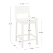 Linon Burke Saddle Seat Counter Stools Set of Two in White Rubberwood