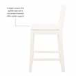 Linon Burke Saddle Seat Counter Stools Set of Two in White Rubberwood