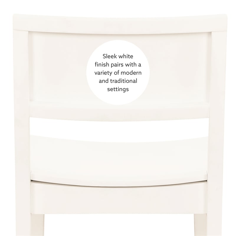 Linon Burke Saddle Seat Counter Stools Set of Two in White Rubberwood