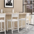 Linon Burke Saddle Seat Counter Stools Set of Two in White Rubberwood