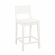 Linon Burke Saddle Seat Counter Stools Set of Two in White Rubberwood