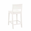Linon Burke Saddle Seat Counter Stools Set of Two in White Rubberwood