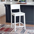Linon Burke Saddle Seat Counter Stools Set of Two in White Rubberwood