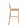 Linon Burke Saddle Seat Bar Stools Set of Two in Unfinished Solid Rubberwood