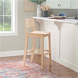 Linon Burke Saddle Seat Bar Stools Set of Two in Unfinished Solid Rubberwood