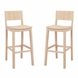 Linon Burke Saddle Seat Bar Stools Set of Two in Unfinished Solid Rubberwood