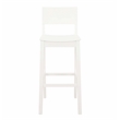 Linon Burke Saddle Seat Bar Stools Set of Two in White Solid Rubberwood