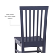 Linon Erwin Set of Two High Slat Back Side Dining Chairs in Navy Blue Rubberwood