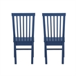 Linon Erwin Set of Two High Slat Back Side Dining Chairs in Navy Blue Rubberwood