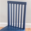 Linon Erwin Set of Two High Slat Back Side Dining Chairs in Navy Blue Rubberwood
