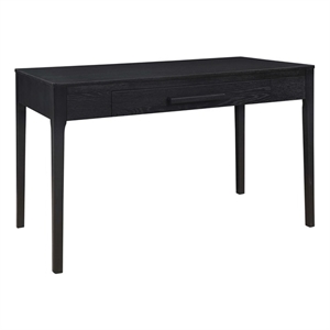 Linon Miller Midcentury Modern Wood Desk with Drawer in Black