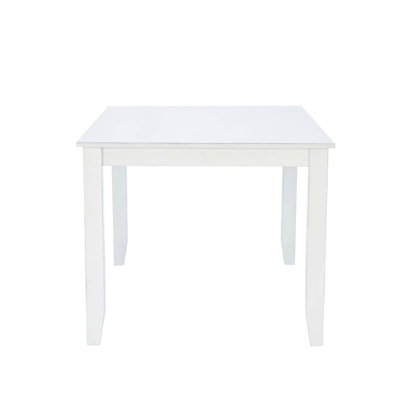 Linon Delia 5 Piece Wood Dining Set Lightly Burnished Edges in Antique White