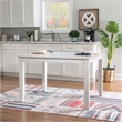 Linon Delia 5 Piece Wood Dining Set Lightly Burnished Edges in Antique White