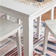 Linon Delia 5 Piece Wood Dining Set Lightly Burnished Edges in Antique White