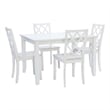 Linon Delia 5 Piece Wood Dining Set Lightly Burnished Edges in Antique White