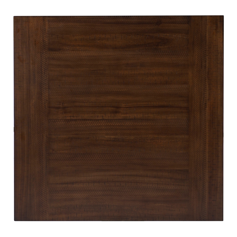 Linon Liz Rustic Wood 5 Piece Counter Height Dining Set Padded Seats in Brown