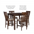 Linon Liz Rustic Wood 5 Piece Counter Height Dining Set Padded Seats in Brown
