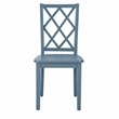 Linon Nico Side Chair Lattice Back Design in Crisp Graphite Gray Finished Wood