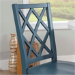 Linon Nico Side Chair Lattice Back Design in Crisp Graphite Gray Finished Wood