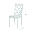 Linon Nico Wood Side Chair Lattice Back Design in Crisp Mint Green Finish