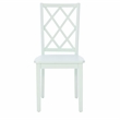 Linon Nico Wood Side Chair Lattice Back Design in Crisp Mint Green Finish
