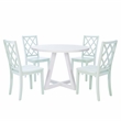 Linon Nico Wood Side Chair Lattice Back Design in Crisp Mint Green Finish