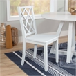 Linon Nico Side Chair Lattice Back Design in Crisp White Finished Wood
