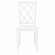 Linon Nico Side Chair Lattice Back Design in Crisp White Finished Wood